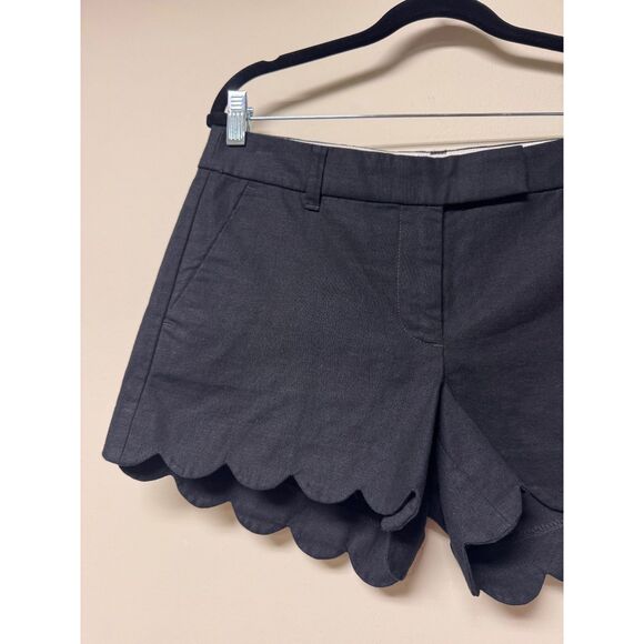 J. CREW FACTORY 4" Linen-Cotton Scalloped Hem Short, Sz 8 - Picture 3 of 9